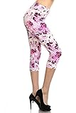 Leggings Depot Capri Printed Leggings Batch4 Regular Size 0-12 Romantic Affair