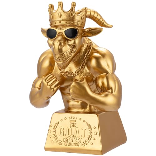 SJKHGU Goat Trophy Solid Resin The G.O.A.T. Trophy Greatest of All Time Funny Award for Fantasy Football Champion Office MVP Employee Recognition Coworker Boss Gag Gift Desk Decor