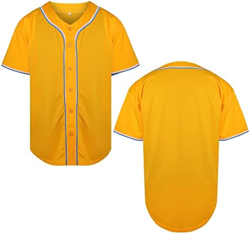 MESOSPERO Mens Blank Plain Baseball Jersey Button