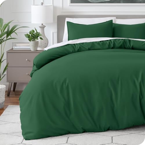 Image of Viewstar Premium Cotton Duvet Cover, Single Size 60x90 Inches, 300 Thread Count, Ultra-Soft, Wrinkle-Free, Cotton-Quilt /Comforter Zipper Cover (Dark Green)