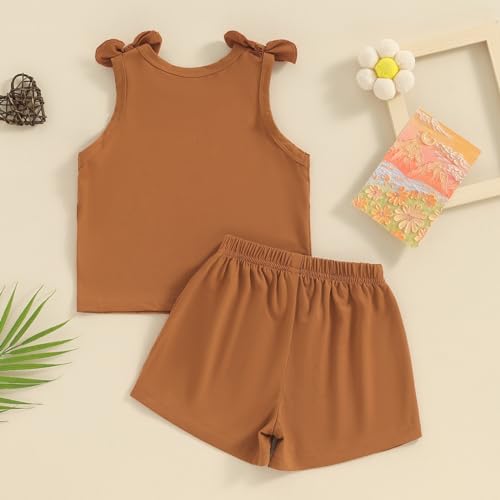 Image of Toddler Little Girl Clothes Summer Sleeveless Daddys Girl Letter Tank Tops Shorts Set 2Pcs Kids Casual Outfits