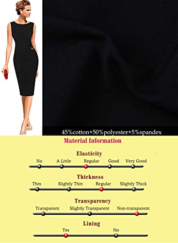 Image of VFSHOW Womens Work Office Business Casual Sleeveless Ruched Elegant Professional Church Cocktail Party Pencil Sheath Dress