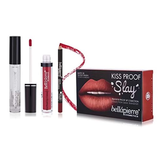 Bellapierre Cosmetics Kiss Proof Slay Kit, Color Hothead - 9.4 ml