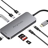 Argmao USB C Hub, 8-in-1 Dongle, USB C to USB C Data Transfer, USB-C PD3.0, 4K@30Hz HDMI, 3 USB 3.0, SD/TF Card Reader Adapter, Compatible with MacBook Air Pro, Chromebook and Other Type C Laptops