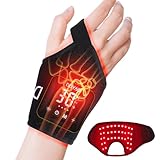 DGQY Magnetic Portable Infrared Therapy Device for Hand Wrist Joint Muscle, 660nm & 850nm Red Light Therapy Pad Adjustable Cordless Strap for Men & Women Travel Home