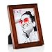 5x7 inch Picture Frame Made of Solid Wood High Definition Glass for Table Top Display and Wall mounting photo frame Brown