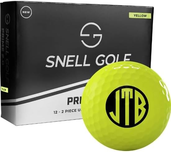 Snell Golf Prime 2.0 Yellow Monogrammed Golf Balls