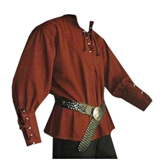 Lueyifs - Disfraz de Caballero Medieval para Hombre, Disfraz de Cosplay, Vestido Romano, Vestido de Cruz, Princesa, Guerrero Retro, Abrigo sin cinturón 1-Rojo L