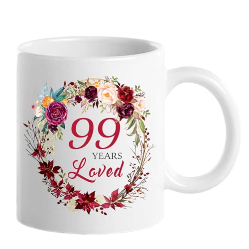 Choinn 1927 99th Birthday Gifts for Women, Birthday Gifts for Women Turning 99 years old, 99th Bday Gifts Ideas, Mothers Day Christmas Gifts for Mom, Grandma, Aunt, Wife, Sister, 99 Years Loved Mug