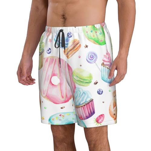 Cupcakes Donuts Muffins Sugar Mens Casual Shorts Drawstring Summer Beach Stretch Golf Shorts for Men Workout Athletic Casual2