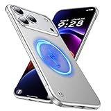 GRECAZO Magnetic Ultra Thin Frosted Designed for iPhone 17 Pro Max Frameless Case 6.9 inch [Compatible with MagSafe] Slim Minimalist Lightweight Matte Hard Cover Protective Borderless Case- Silvery