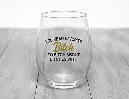 Friend Gifts For Women, Funny Bff Birthday Or Christmas Present For Best Friend Women Or Men 15 Oz Dishwasher Safe Stemless Wine Glass For Wine Lovers, Unique Friendship Gift #TOP3