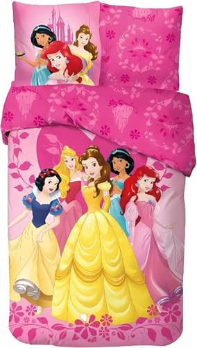 arlis Parure de lit Princess en Coton, Housse de Couette réversible 140x200 cm, Taie d'oreiller 63x63 cm, 100% Coton (Parure de lit Princesse, 140 X 200 Cm +...