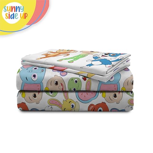 Image of Sunny Side Up CoComelon Full Size Sheeet Set - 4 Piece Kids Animals Bedding Set Includes Pillow Cover - Super Soft Microfiber Sheets
