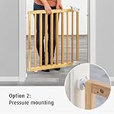 reer Türgitter und Treppenschutzgitter, Baukasten zum Selbstbauen, zum Klemmen oder Schrauben, ausziehbar 63-106 cm, Natur