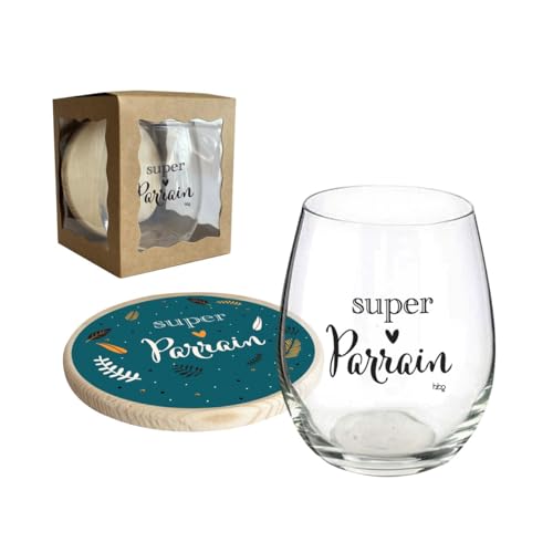 Verre et dessous de verre - Super parrain