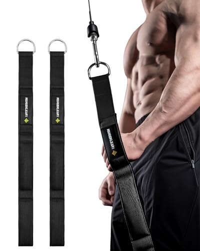 Image of MANUEKLEAR 24-Inch 3-Grip Tricep Rope Cable Attachment for Gym Greater ROM