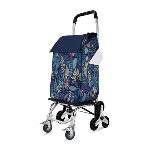 YTGHBIML Chariot à Main de Courses, Sac de Courses Domestique avec roulettes, Chariot de Courses Utilitaire, Main Courante en Aluminium, Chariot Pliable pour Grimper Les escaliers