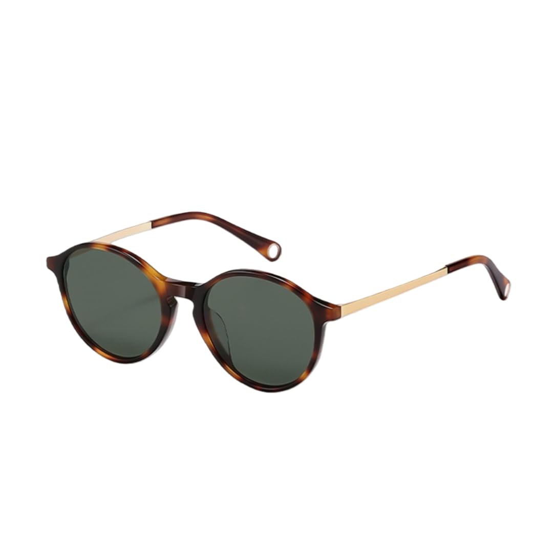 Lunettes de soleil rondes mode à monture fine, acétate, protection UV400 pour femmes et hommes