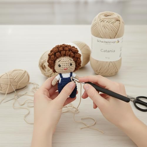 Image of [ Set of 2 Skeins ] SMC Catania Originals 100% Mercerized Cotton Yarn, Total 3.52 Oz. Each 1.76 Oz (50g) / 136 Yrds (125 m) Amigurumi Yarn Fine-Sport 2 (404 Sand)