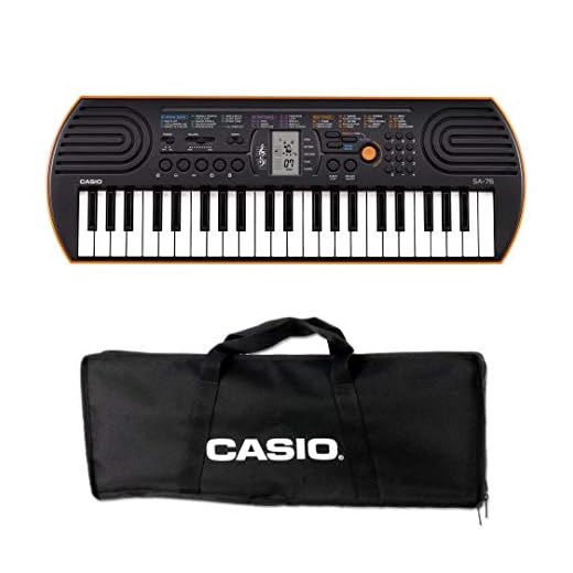 Casio SA-76 Mini Tastiera polifonica ad 8 Voci e 44 tasti, Nero/Arancio + Bag Trasporto Originale Casio