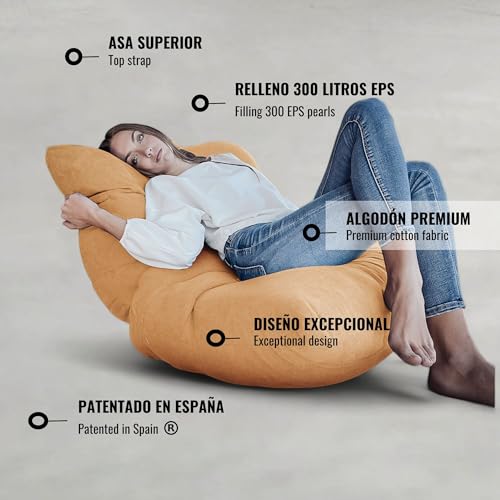 Aiire Relaxo Sitzsack XXL für Kuschelecke - Bean Bag Design mit Füllung - Riesen Sitzsäcke Erwachsene, Sitz Sack Flauschig - Bodenkissen Grob, Bodenstuhl, Bodensessel Anthrazit
