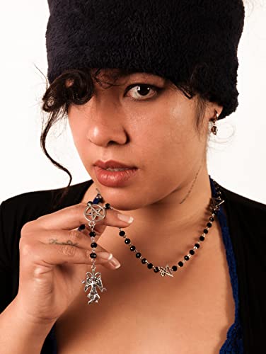 Sacina Baphomet Pentagram Necklace, Gothic Emo Grunge Necklace, Goth Jewelry, Halloween Christmas Jewelry Gift for Women3