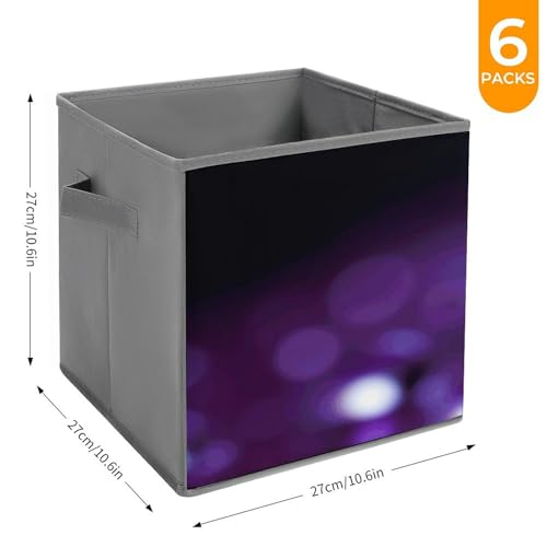 Boîtes de rangement pour dressing lot de 6 cubes pliables violets - 4