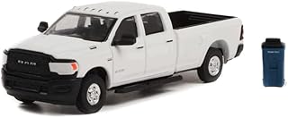 ModelToyCars 2021 Dodge Ram 2500 Tradesman w/ Garbage Bin, White - Greenlight 97130F - 1/64 Scale Diecast Car