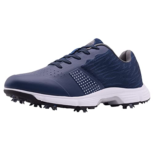 Image of THESTRON Men Golf Shoes Mesh Breathable Breathable Golf Walking Sport Sneakers 7 Spikes Golf Trainers