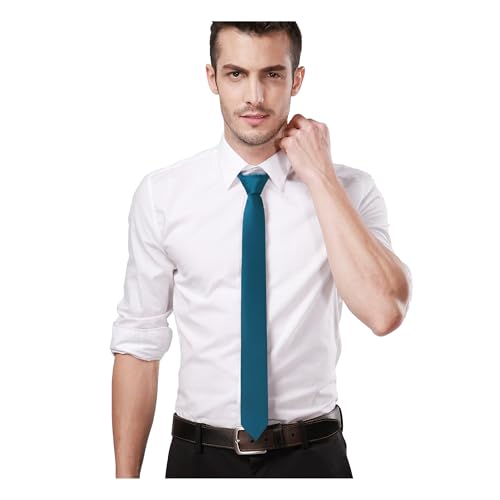 Image of Landisun Black Tie Men Women Solid Skinny Ties Slim Ties Satin Tie