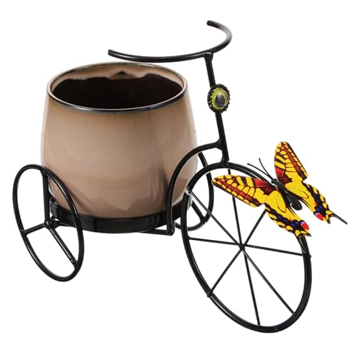 Yardwe suculenta Planta en Maceta Plantas suculento Flores hogar maceteros Home Decor decoração casa decoración jardín Soporte de Planta de Bicicleta macetero de Hierro Forjado cerámica