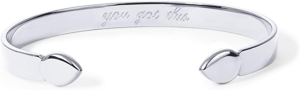 14K Gold Plated Stainless Steel Bangle Bracelets for Women | Inspirational Engraved Adjustable Mantra Cuff Bangle | Personalized Gift for Her Mom Sister | Birthday Gifts for Women