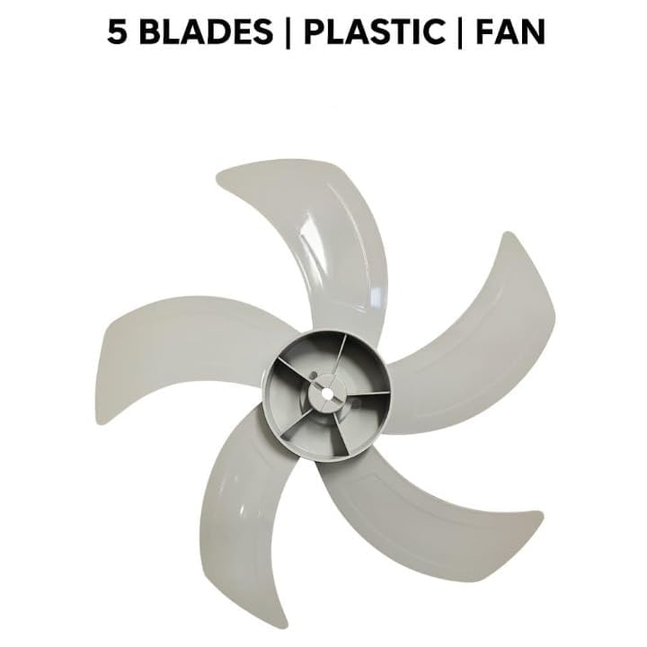 Image of 5 Leaf Fan Blade 16 Inch (400mm) with Lock Cap & 8mm Shaft | Universal for Table, Wall & Pedestal Fans | Multicolour Durable Plastic | Easy Install