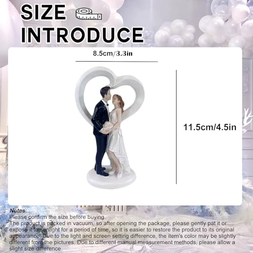 4.5" Wedding Cake Toppers Bride and Groom Figures Ornament Toy Gifts Party Decor - Thumbnail 3