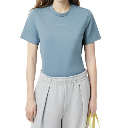 Lacoste Women's Crew Neck Short Sleeve Regular Fit Branding T-Shirt