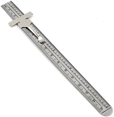Depth Gauge pocket clip, inch metric equivalent, Stainless Steel muli-use ruler