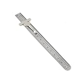 Depth Gauge pocket clip, inch metric equivalent, Stainless Steel muli-use ruler