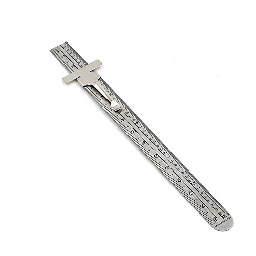 Depth Gauge Pocket Clip, Inch Metric Equivalent, Stainless Steel Muli-Use Ruler #TOP1