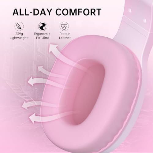 Image of AOC Wireless Gaming Headphones Compatible with PS5 /4, Switch, PC- Pink