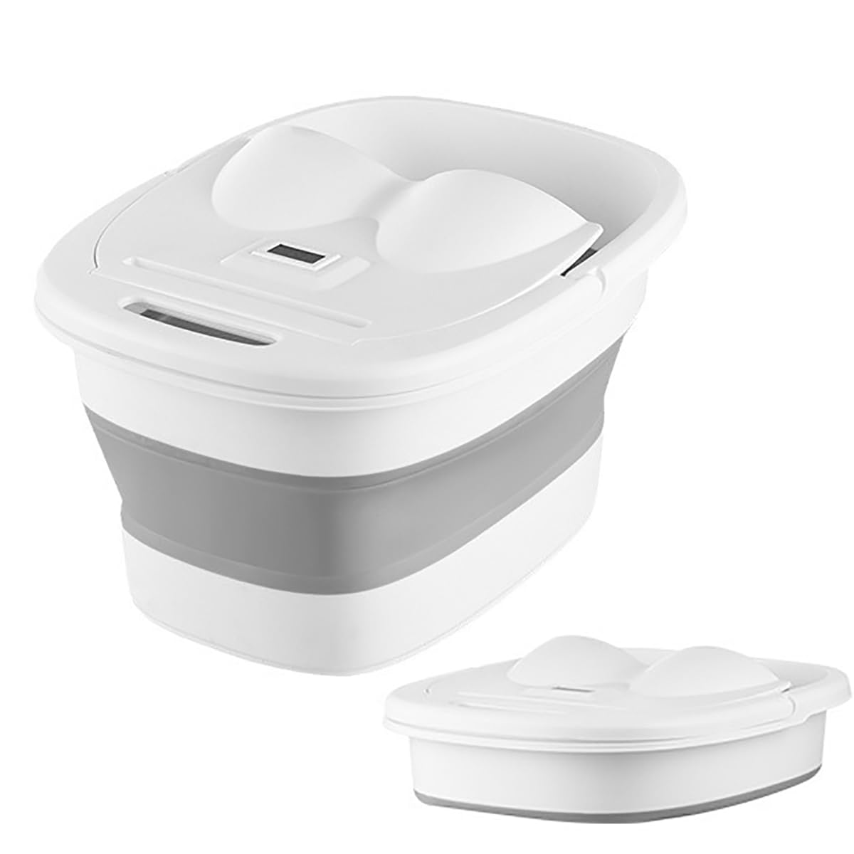 Angju Collapsible Foot Bath with Thermometer, Foot Soak Tub with Phone Placement Slot, Foot Spa Bath Massager Foot Soaking Bath Basin Feet for Dry Cracked Feet, Pedicure Foot Soak, Home Spa Treatment