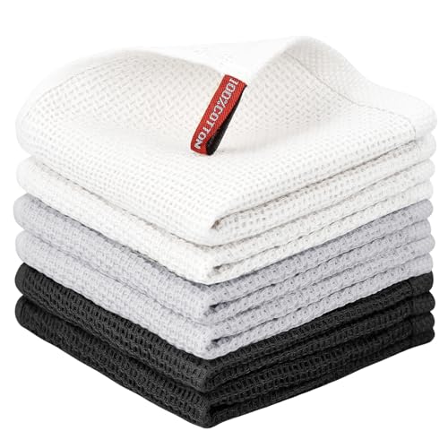 Nialnant 6 Pack Kitchen Towels, 100% Cotton