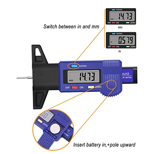 Misuratore di profondità per pneumatici, per