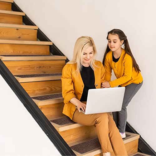Tostair Non-Slip Stair Treads For Wooden Steps,8" X 30" (15-Pack), Pre-Applied Adhesive, Anti Slip Indoor Staircase Carpets Runners Rugs Safety For Elders, Kids And Dogs,Brown #TOP6