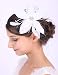 Anglacesmade Bridal White Feather Hair Clip Crystal Feather Fascinator for Wedding Prom Party Festival Great Gatsby Style Bridesmaid Bride Hair Accessories for Women and Girls