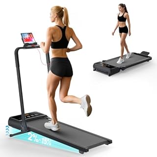 Walking Pad Treadmill with 15% Auto Incline, Foldable Under Desk Treadmill 300lbs Capacity with Remote Control, 3.5 HP Walking Pad with Handle Bar & LED Display for Home Office Use