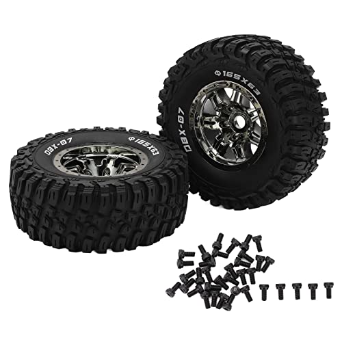 Roues 1/7 RC Pilipane avec pneu caoutchouc à texture irrégulière titane - 2