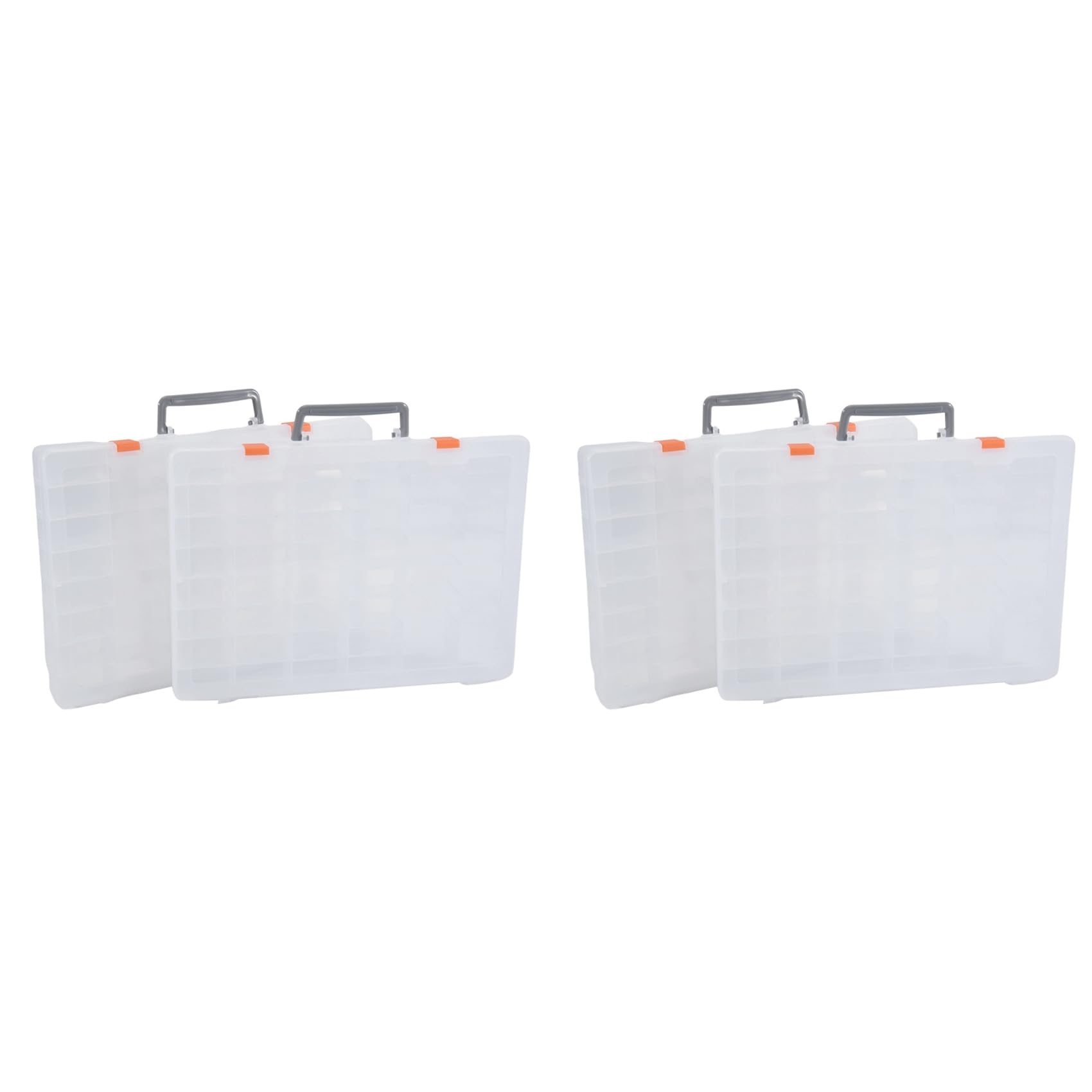 Hndhbfgrt 4 Pack Large 48 Grids Clear Plastic Organizer Boxes with Adjustable Dividers, Jewlery Storages Bead Organizers