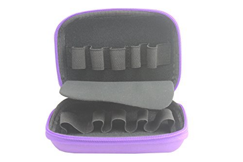 10 Vails Premium Essential Oil Carrying Case With Neoprene Divider Holds Size 5ML 10ML Roll Ball Bottles Perfect Fits For Purse Makeup Multiple Colors (Dark Purple)