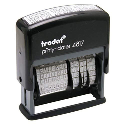 Trodat Printy 4817 Economy Dial-A-Phrase, 12 Popular Office Messages, Month In Letters, Day And Year In Numbers, Rubber Date Stamp – Self Inking Black Ink #TOP2